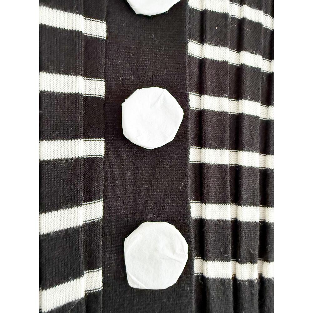 Madewell | NWT Ribbed Polo Sweater Black Ivory Stripe | Sz S - Picture 5 of 10